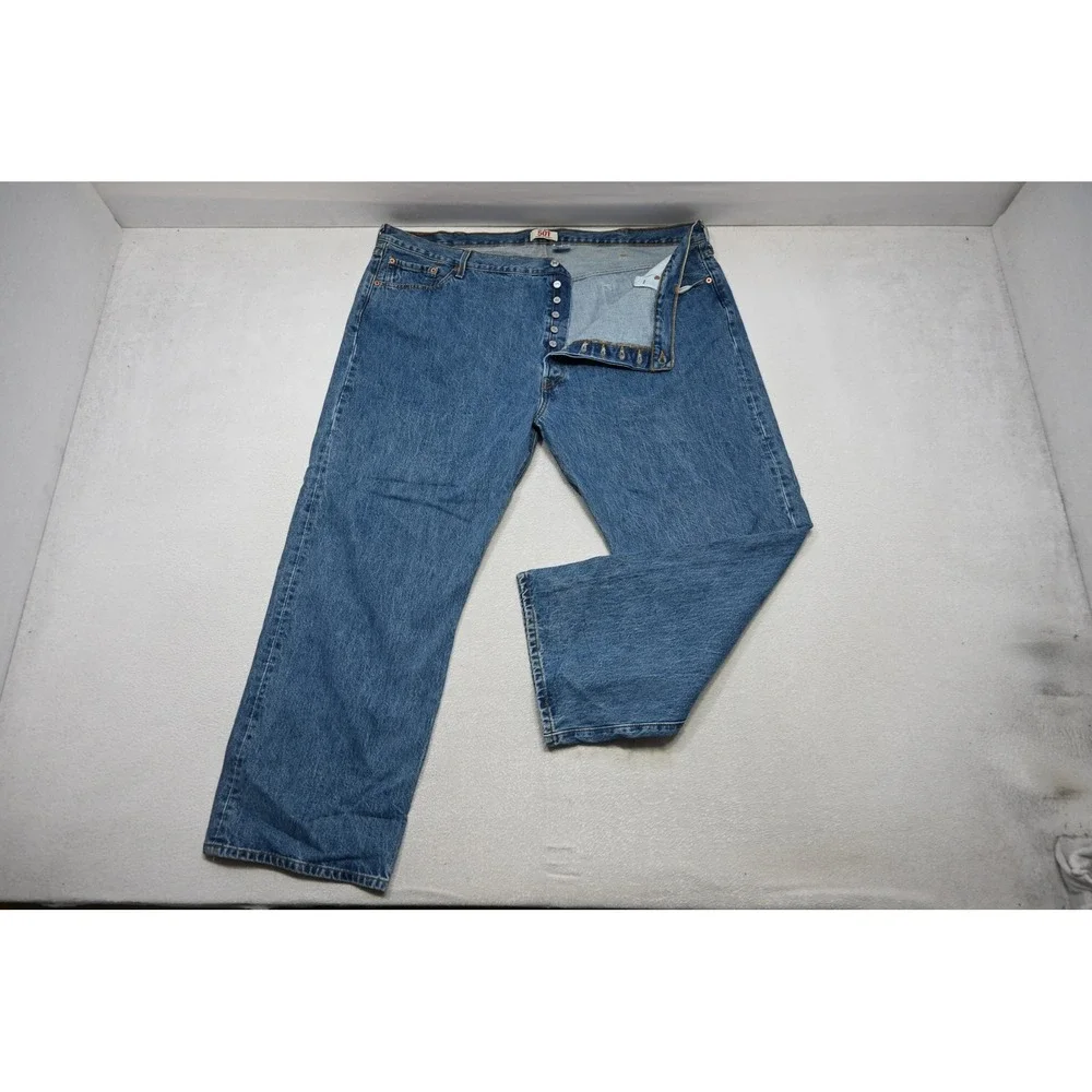 Levi's 501 Original Jeans Mens 50x30 Blue Straight Leg Button Fly Rugged